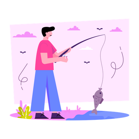 Catching Fish  Illustration