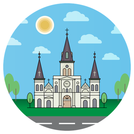 Catedral de San Luis Iglesia de Nueva Orleans  Ilustración