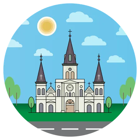 Catedral de San Luis Iglesia de Nueva Orleans  Ilustración