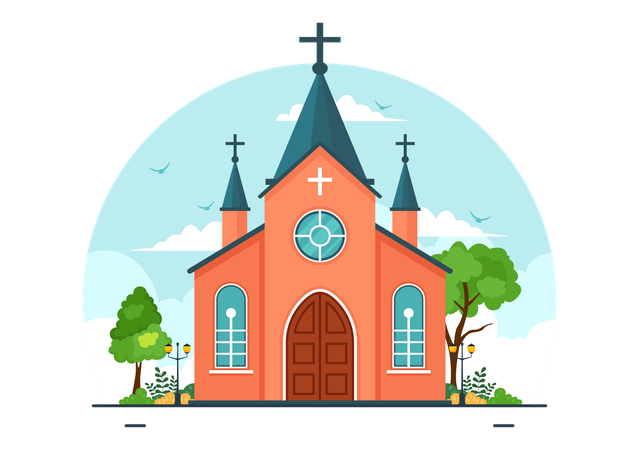 Église catholique cathédrale  Illustration