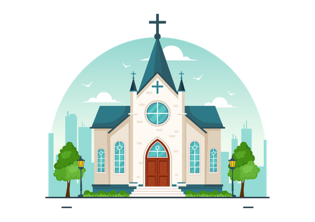 Église catholique cathédrale  Illustration