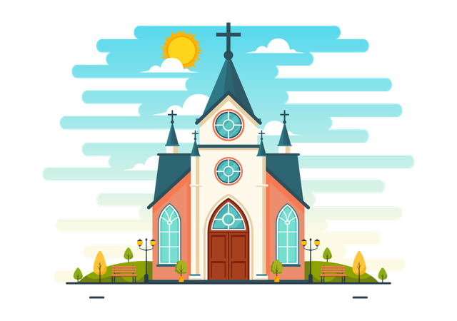 Église catholique cathédrale  Illustration