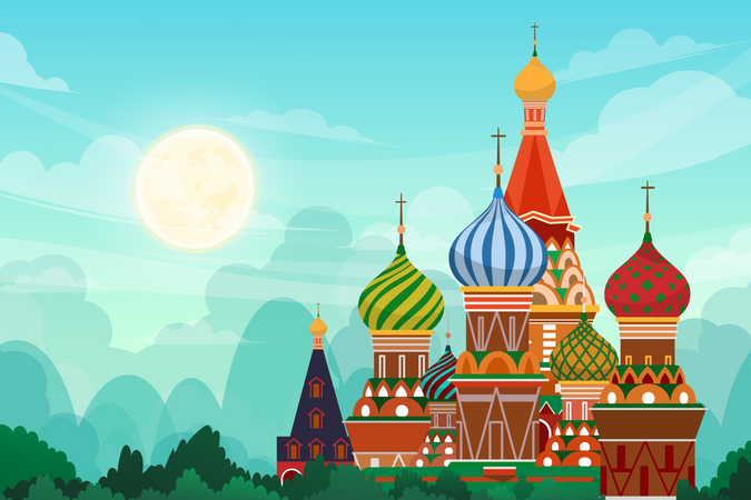 Cathédrale Saint-Basile à Moscou  Illustration