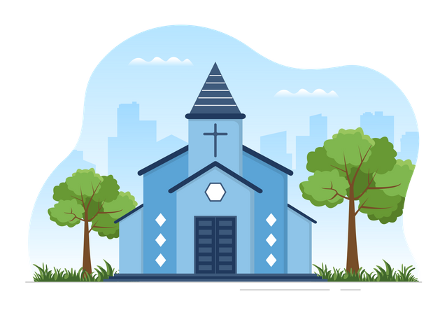 Catholic cathedral building  Illustration