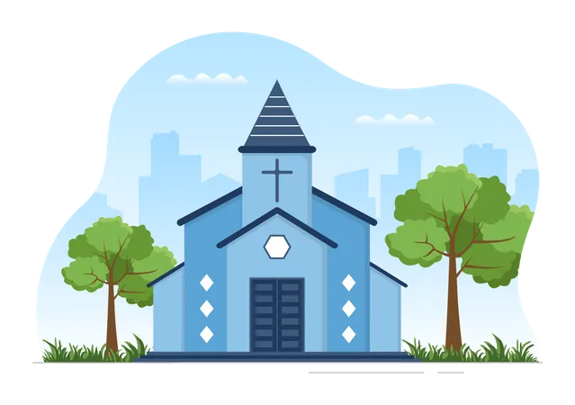 Catholic cathedral building  Illustration