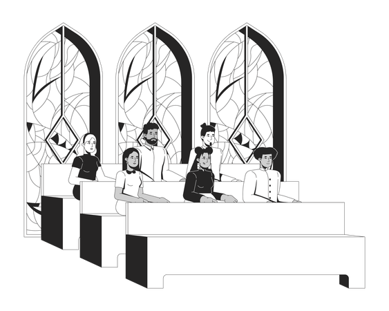 Catholic church congregation  Illustration