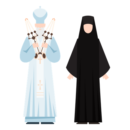 Catholic orthodox couple Illustration