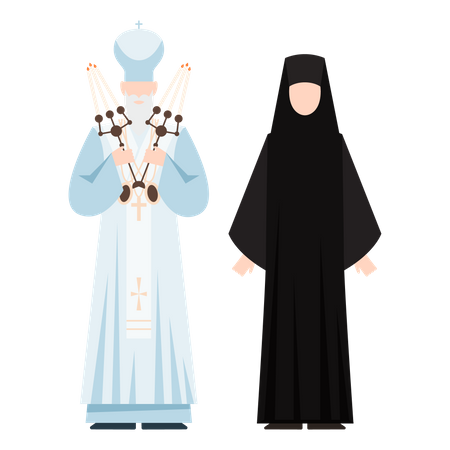 Catholic orthodox couple  Illustration