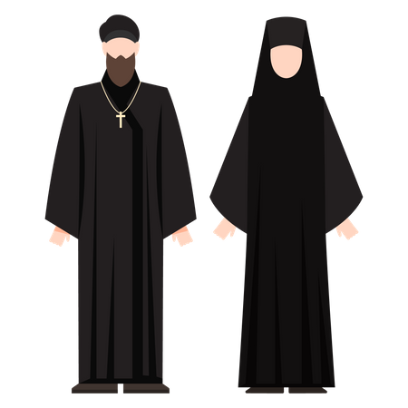 Catholic patriarchs couple Illustration