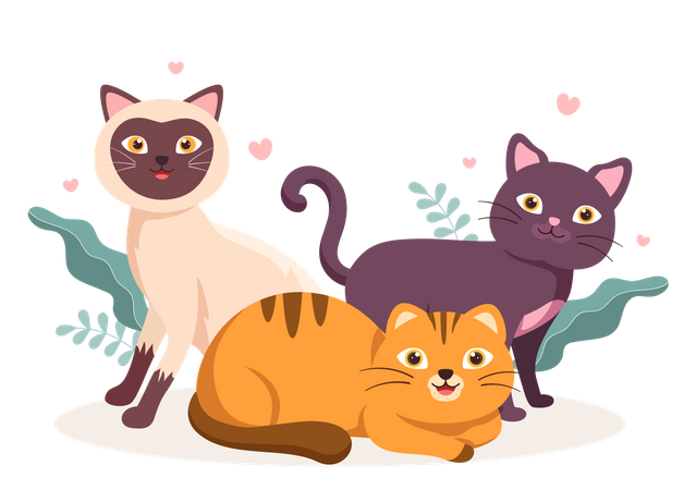 Cats playing together  Illustration
