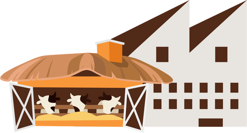 Cattle farm Illustration