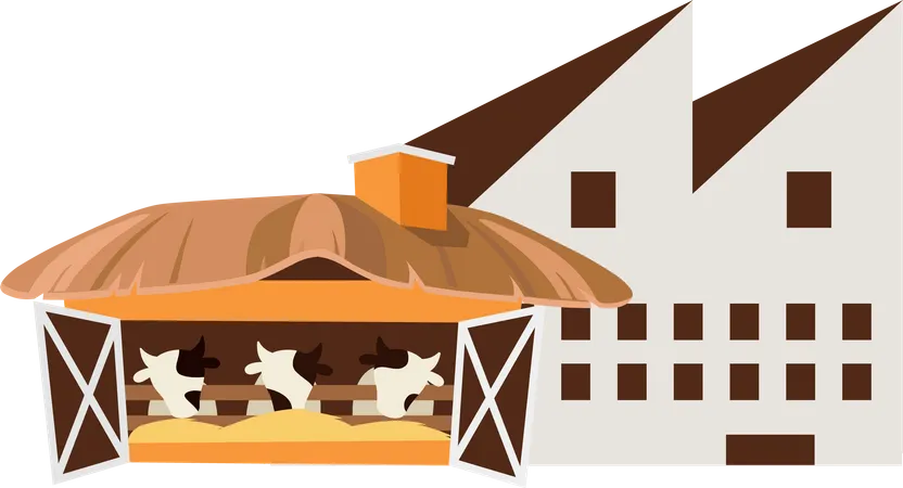 Cattle farm  Illustration