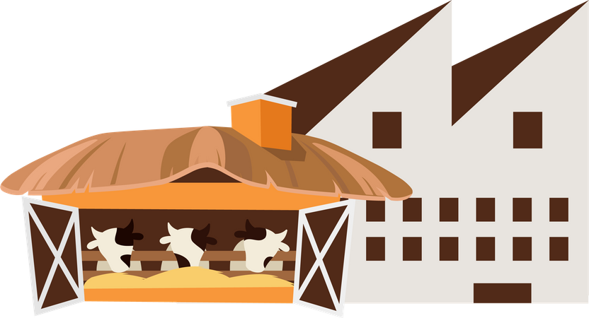 Cattle farm  Illustration