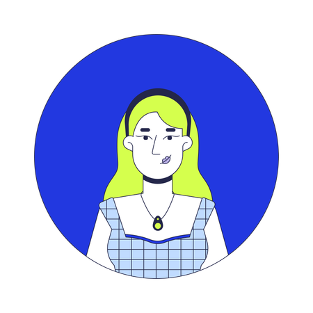 Caucasian blonde woman in headband  Illustration