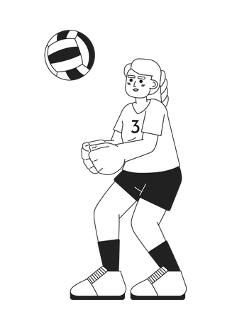 Caucasian female volleyball player  Illustration