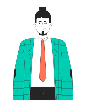 Caucasian male office worker unhappy  Illustration