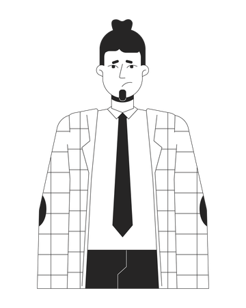 Caucasian male office worker unhappy  Illustration