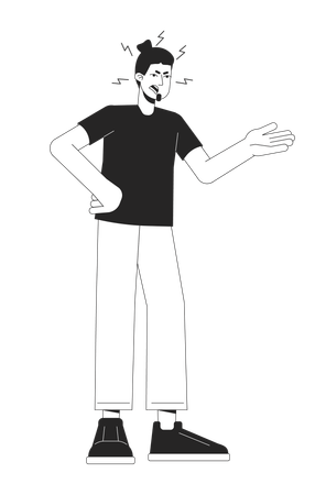 Caucasian man bickering  Illustration