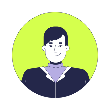 Caucasian man side swept bangs  Illustration