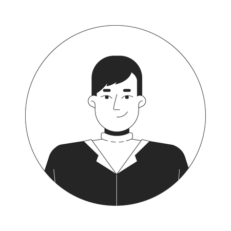 Caucasian man side swept bangs  Illustration