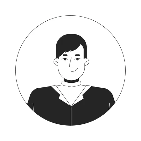 Caucasian man side swept bangs  Illustration