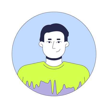 Caucasian man with neat sleek haircut  Illustration