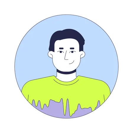 Caucasian man with neat sleek haircut  Illustration