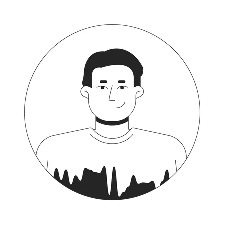 Caucasian man with neat sleek haircut  Illustration