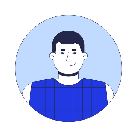 Caucasian plus size man smirking  Illustration