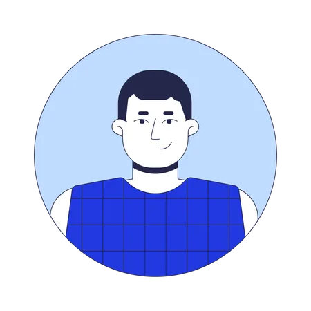 Caucasian plus size man smirking  Illustration