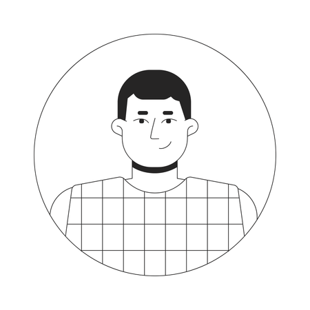 Caucasian plus size man smirking  Illustration