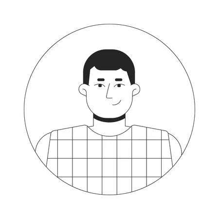 Caucasian plus size man smirking  Illustration