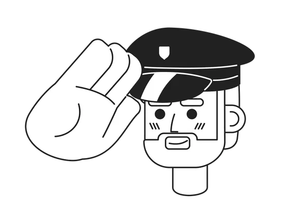 Caucasian policeman saluting  Illustration