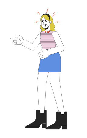 Caucasian woman quarreling  Illustration