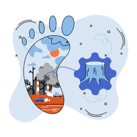 Causas del cambio climático en el planeta.  Ilustración