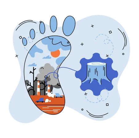 Causes of climate change on planet  Illustration