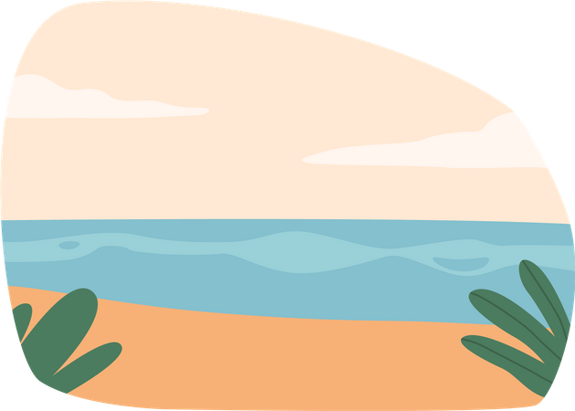 Cautivante Mar Playa Horizonte  Ilustración