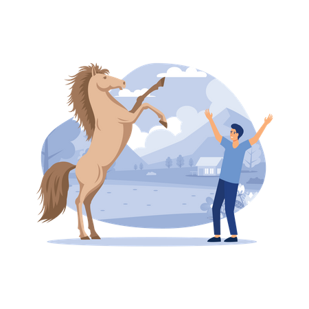 Cavalo acrobático  Ilustração