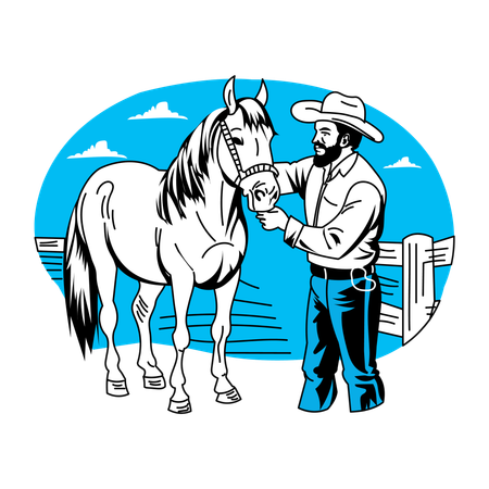 Cavalo Cowboy  Ilustração