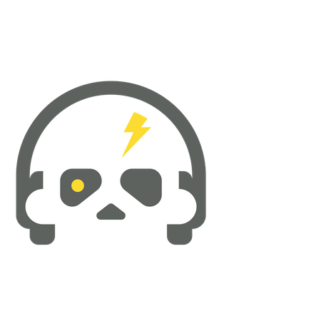 Caveira com fone de ouvido  Ilustração