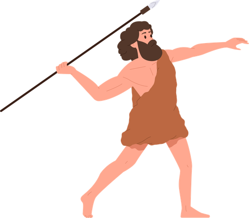 Caveman hunter  Illustration