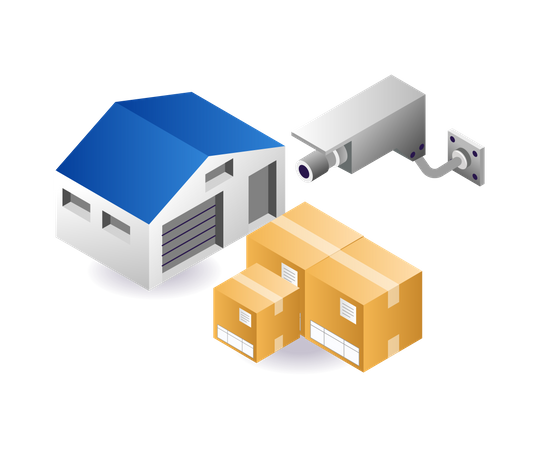 CCTV for warehouse security  Illustration