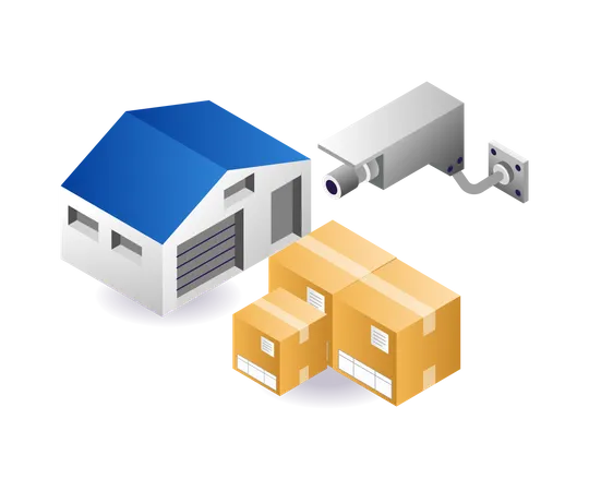 CCTV for warehouse security  Illustration