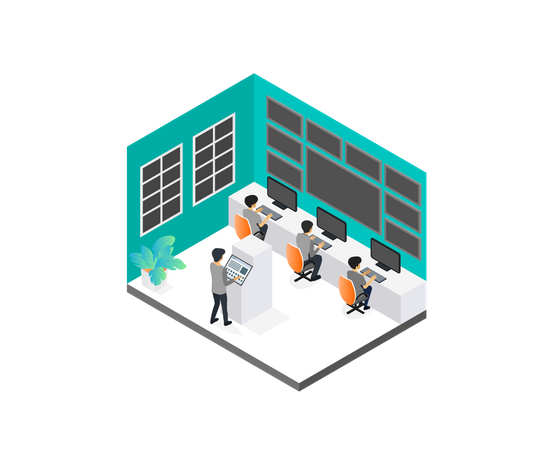 CCTV security room  Illustration