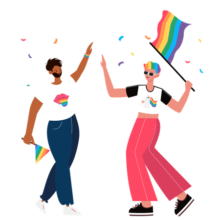 Celebração da Diversidade e Inclusão com orgulho LGBTQ  Ilustração