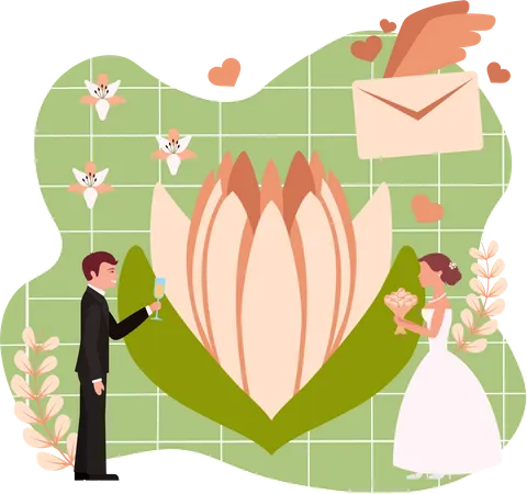 Celebração de casamento  Ilustração