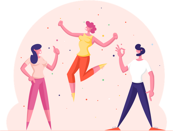 Celebração de feedback positivo  Ilustração