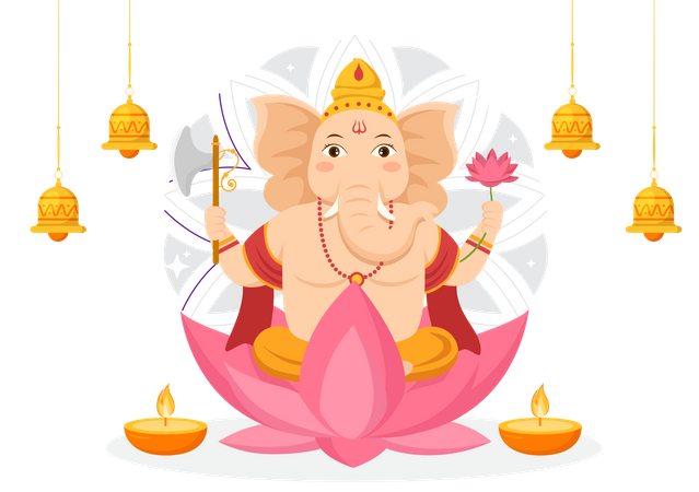 Celebração de ganesh chaturthi  Ilustração