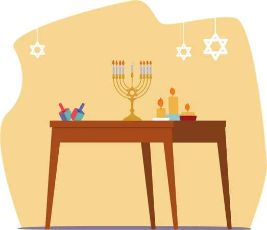 Celebração de Hanukkah  Ilustração