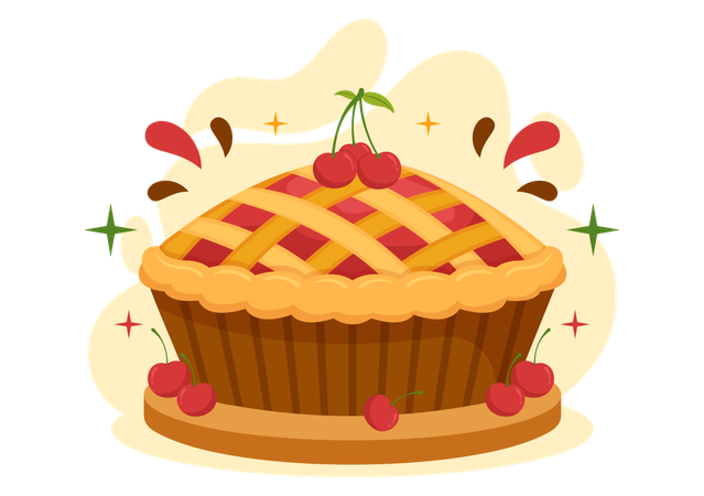 Comemoração da torta de cereja  Ilustração